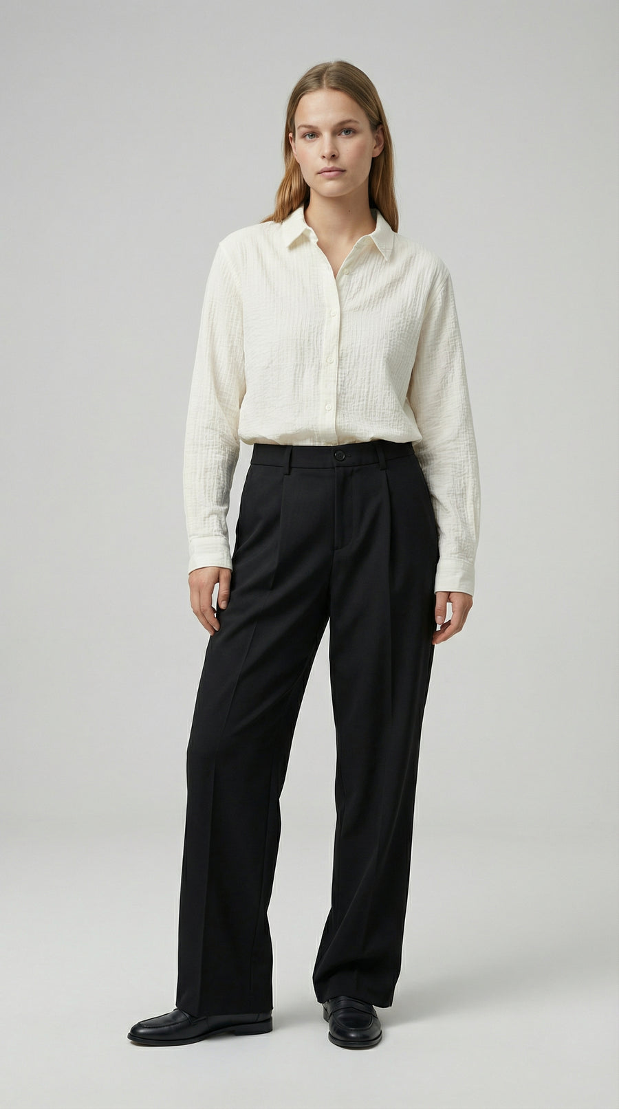 Сорочка ‘CLASSY’ з повітряної тканини, БІЛА