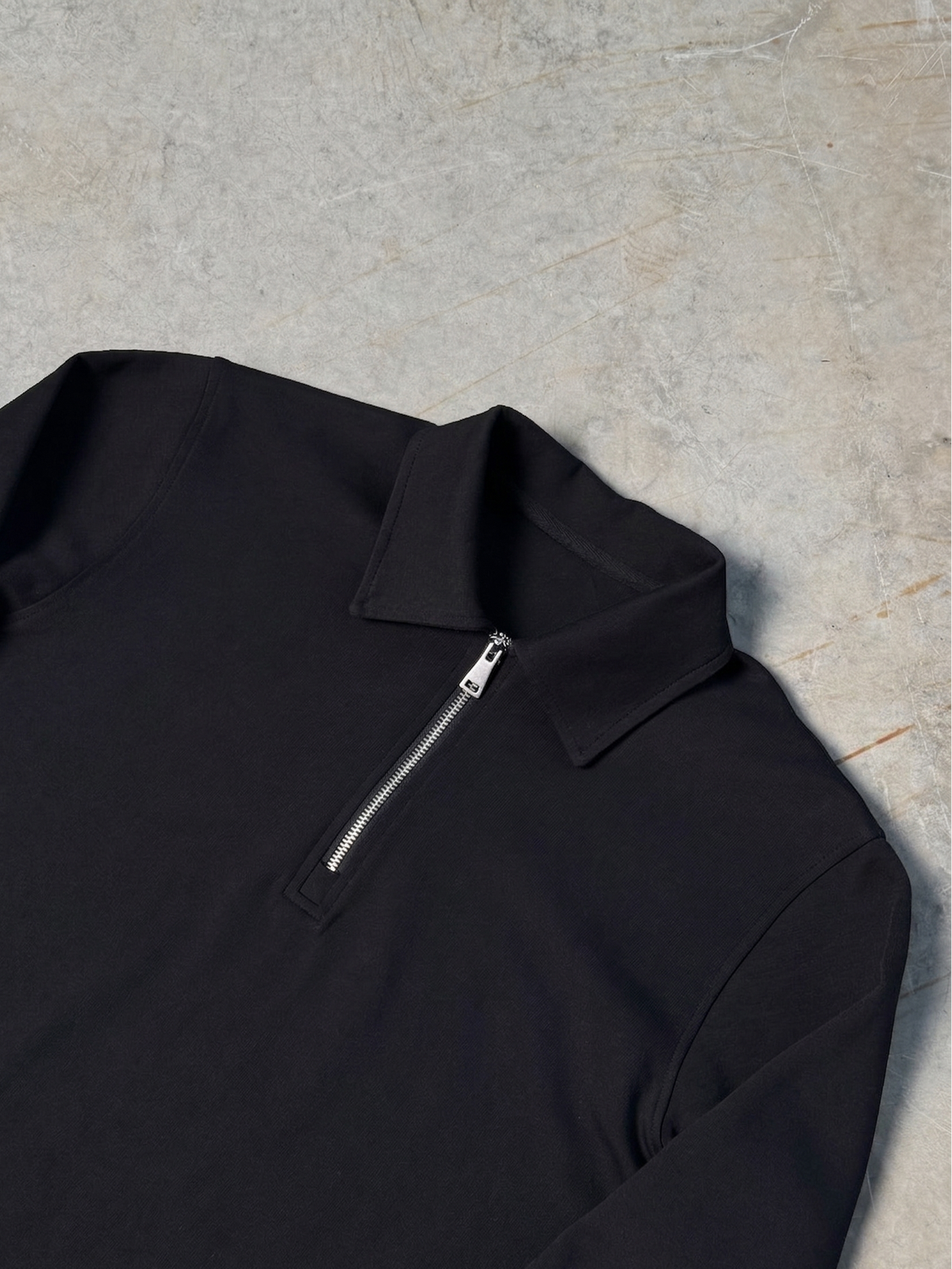 Світшот-polo ‘CLASSY’ з комірцем, ЧОРНИЙ