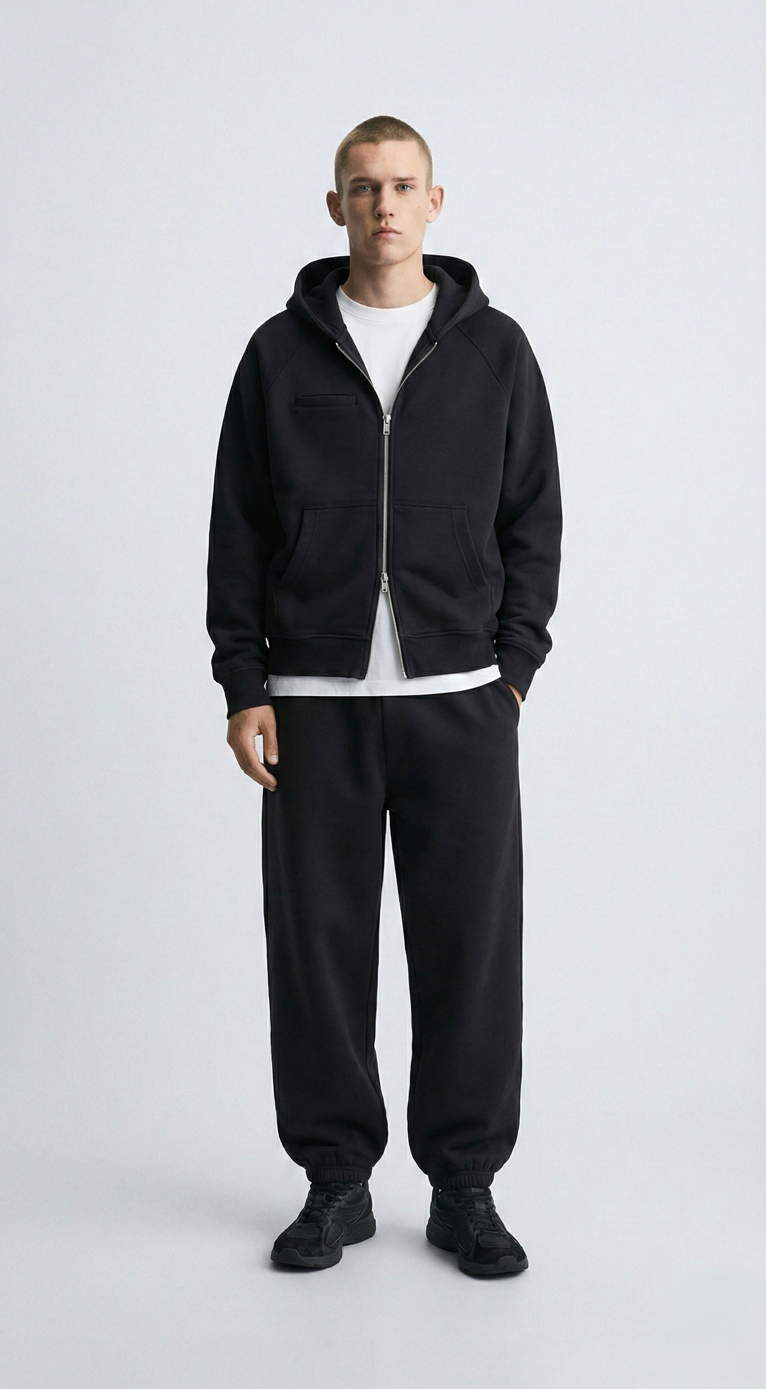 Зіп-худі ‘POCKET’ з карманом, ЧОРНЕ