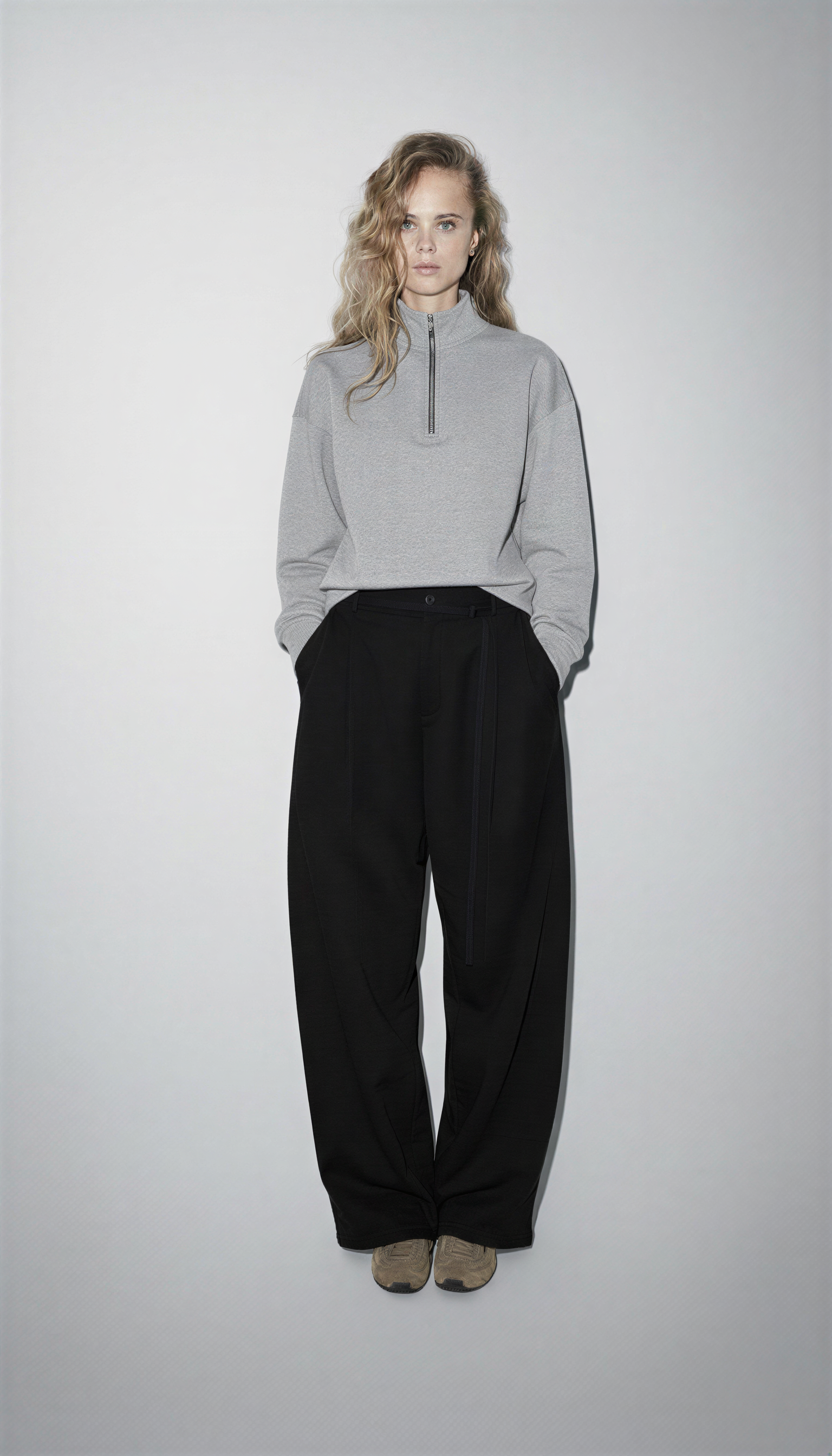 Світшот-polo ‘CLASSY’ з комірцем, СІРИЙ