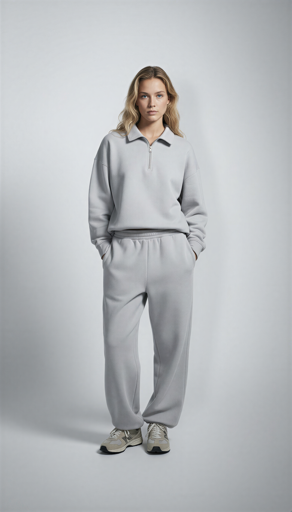 Світшот half-zip ‘REGULAR’, СІРІ