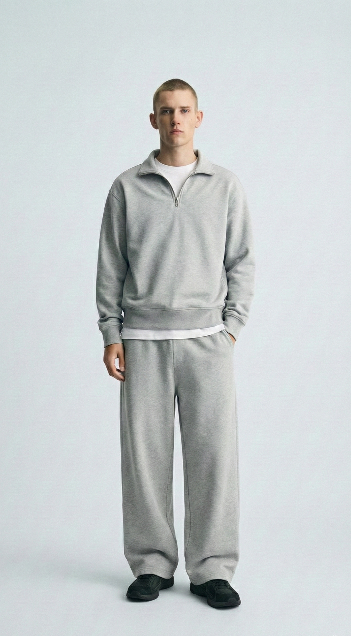 Світшот half-zip ‘REGULAR’, СІРІ