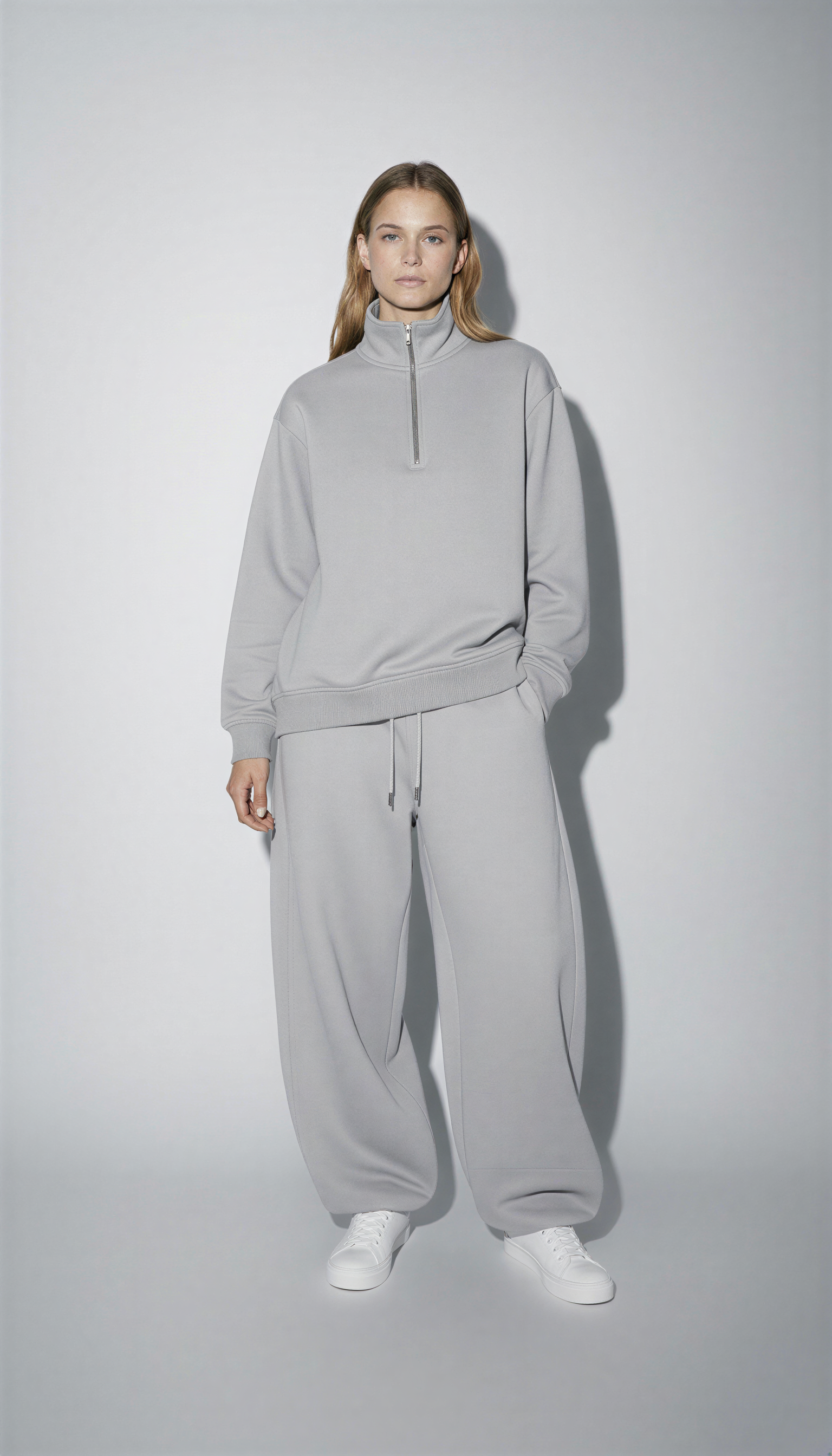 Світшот half-zip ‘REGULAR’, СІРІ