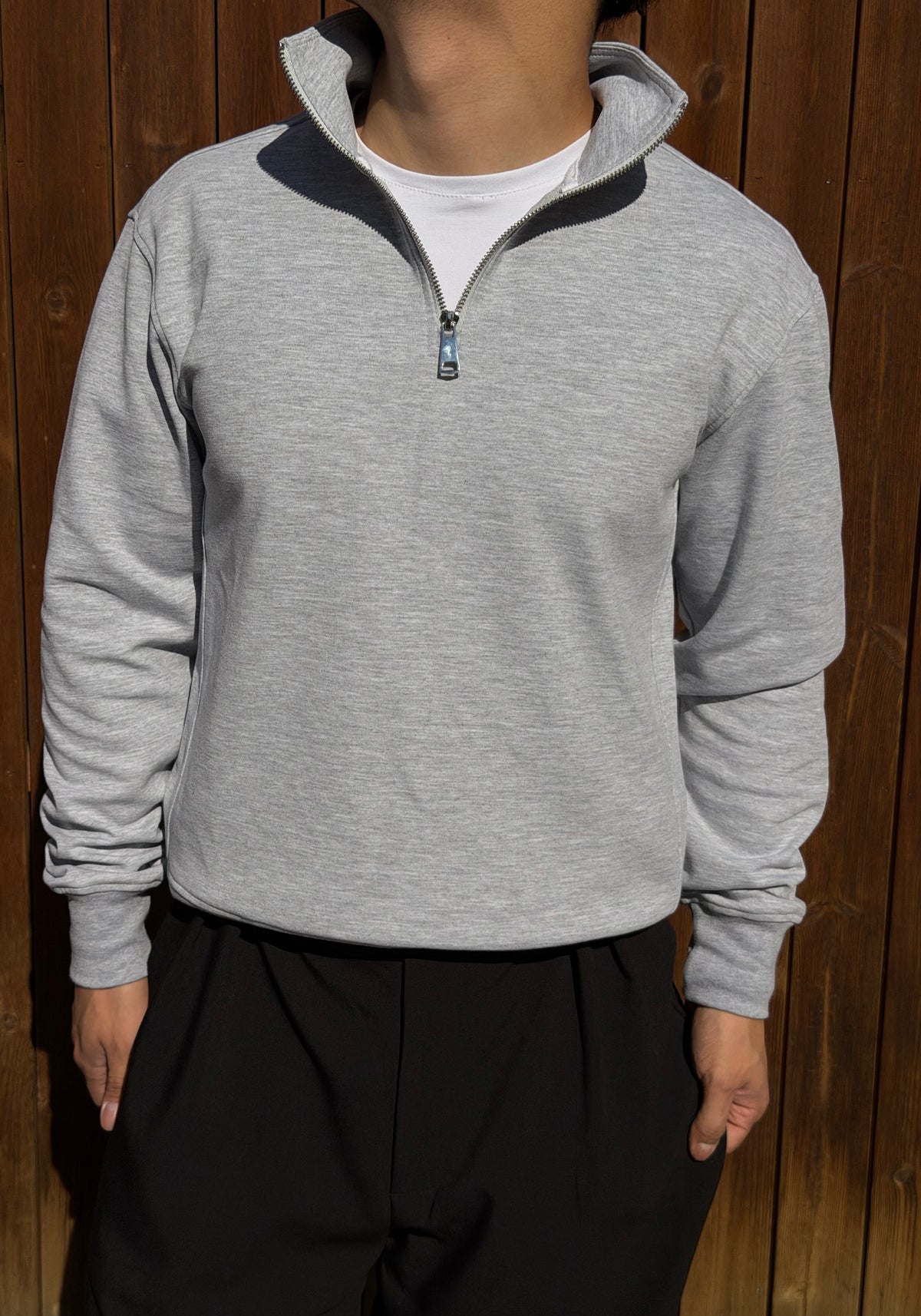 Світшот half-zip ‘REGULAR’, СІРИЙ