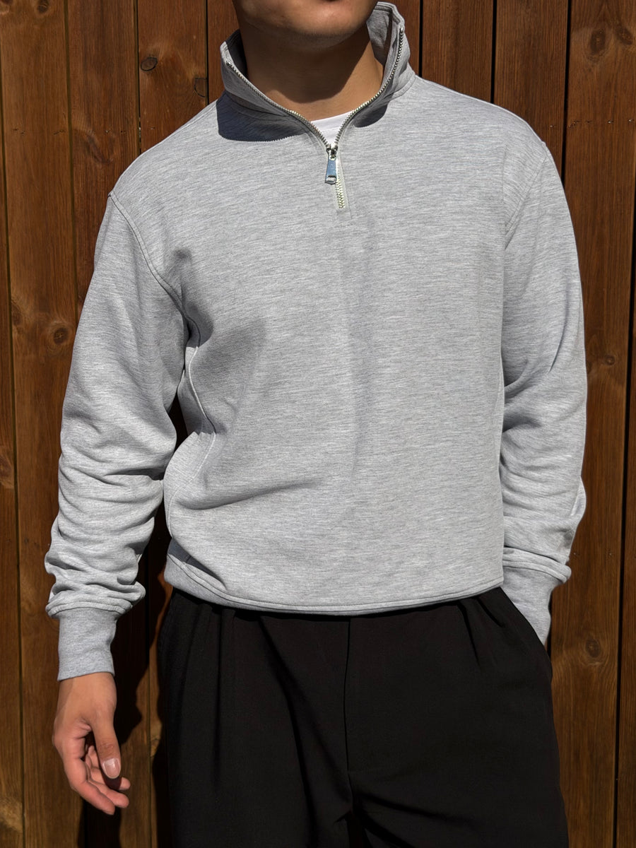 Світшот half-zip ‘REGULAR’, СІРИЙ