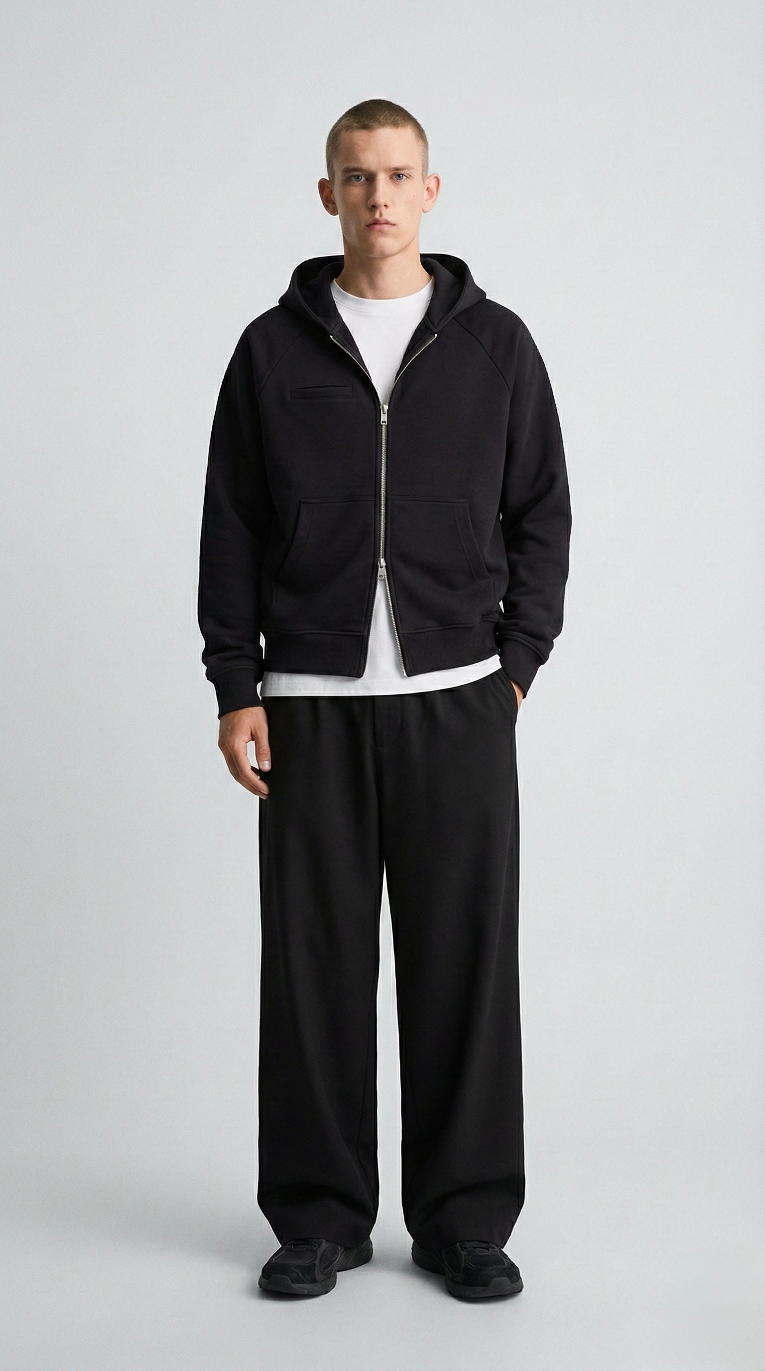 Зіп-худі ‘POCKET’ з карманом, ЧОРНЕ