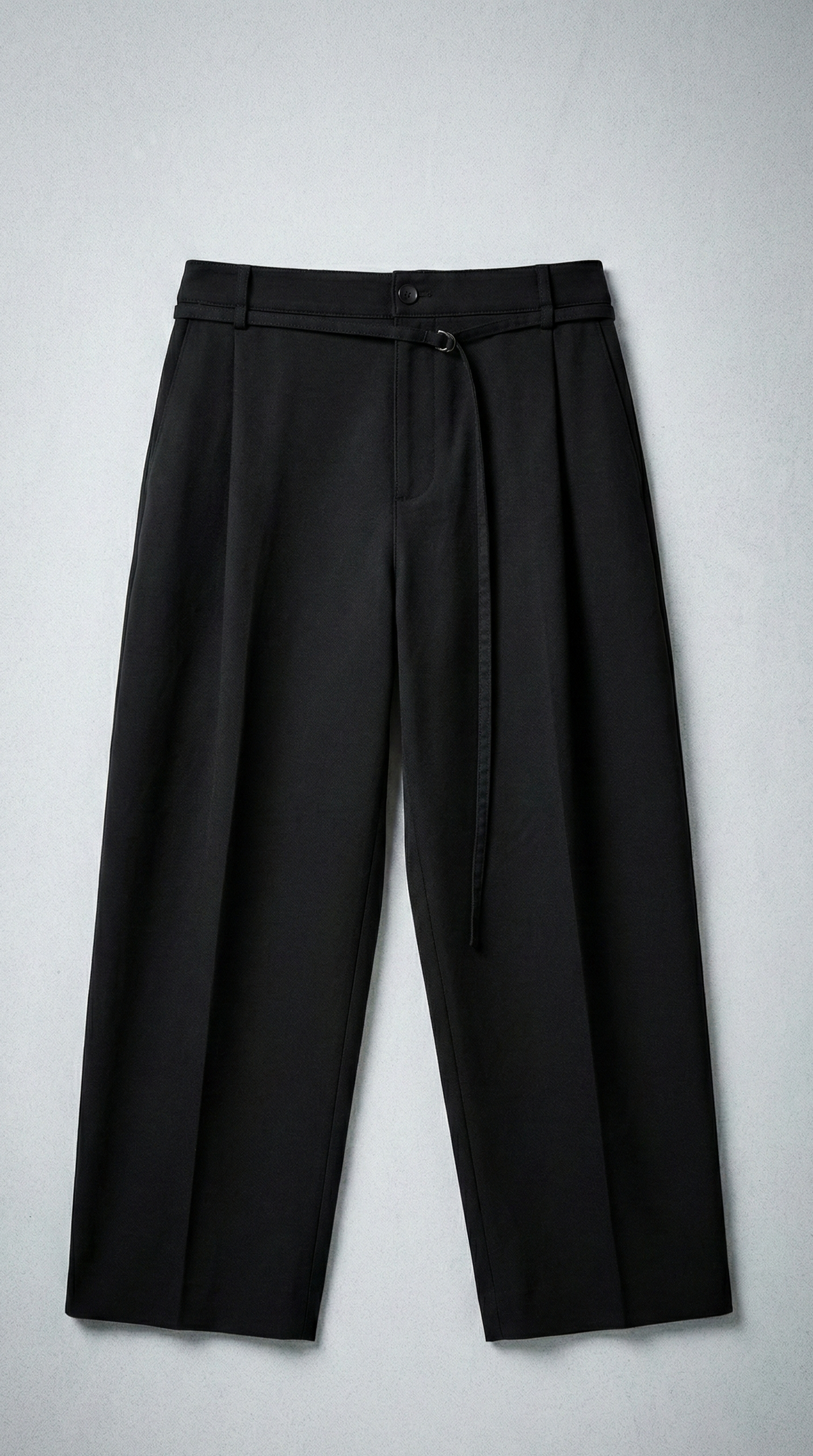 Класичні штани оверсайз з поясом BLACK