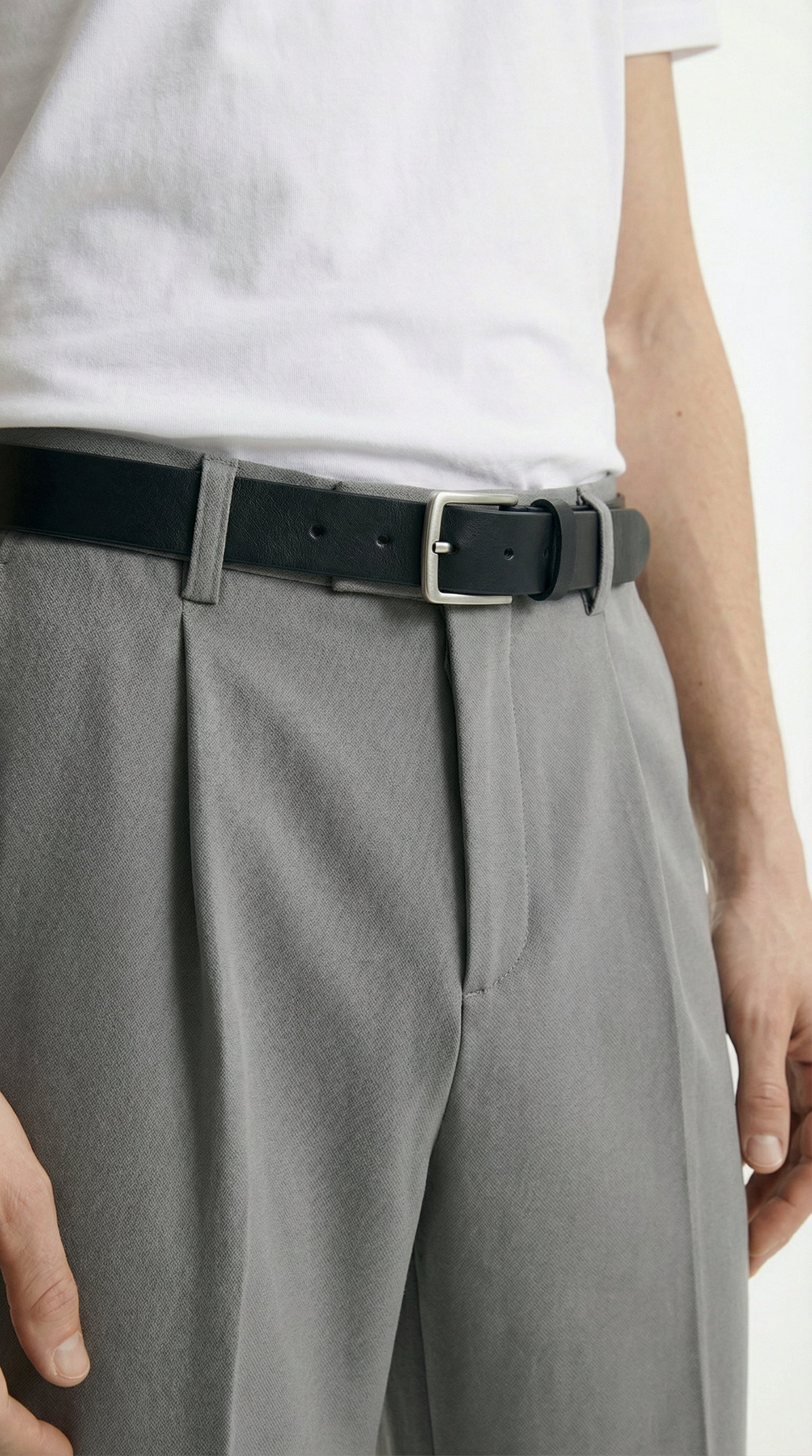 Ремінь ‘СLASSY’ тонкий, ЧОРНИЙ