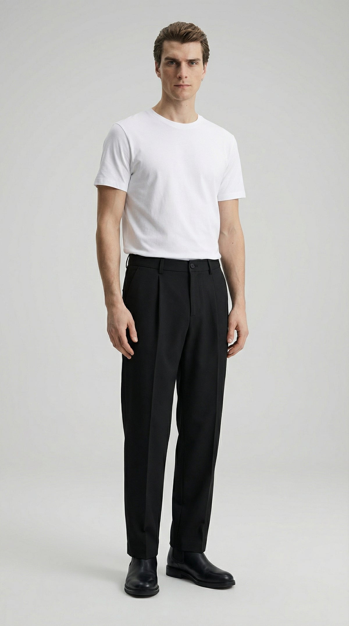 Футболка ‘RELAXED’ з гладкої тканини, БІЛА