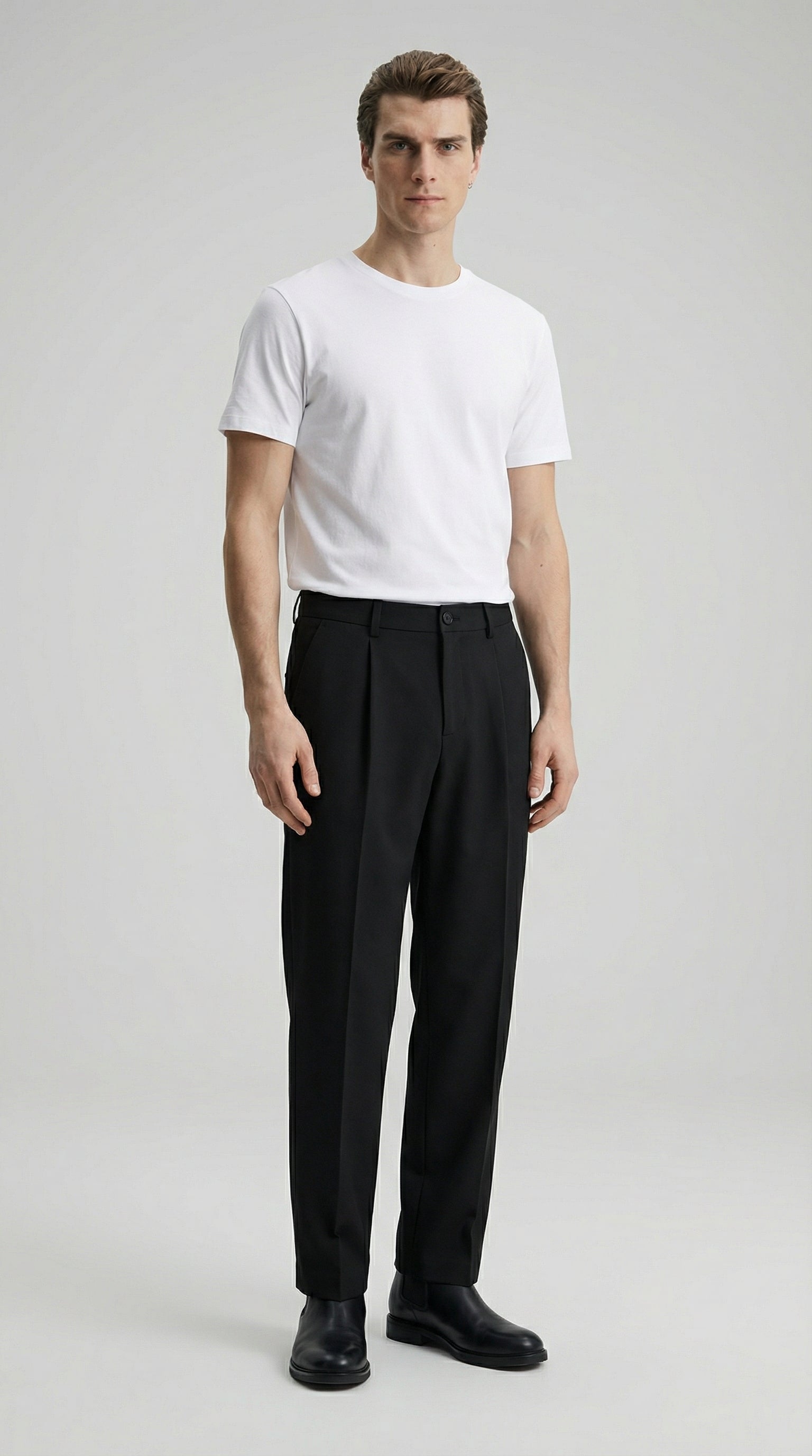 Футболка ‘RELAXED’ з гладкої тканини, БІЛА