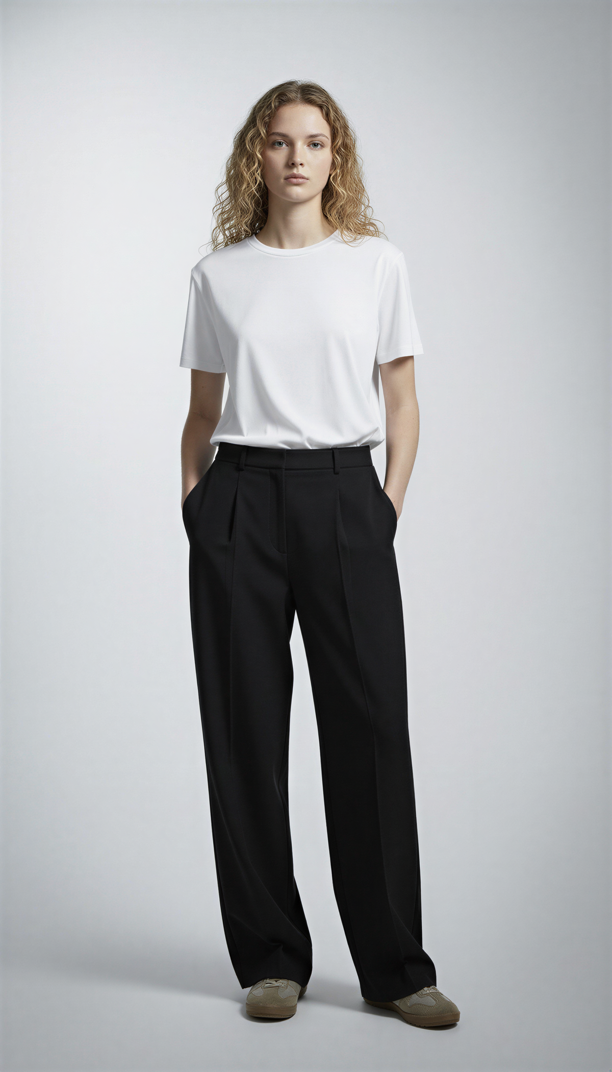 Футболка ‘RELAXED’ з гладкої тканини, БІЛА