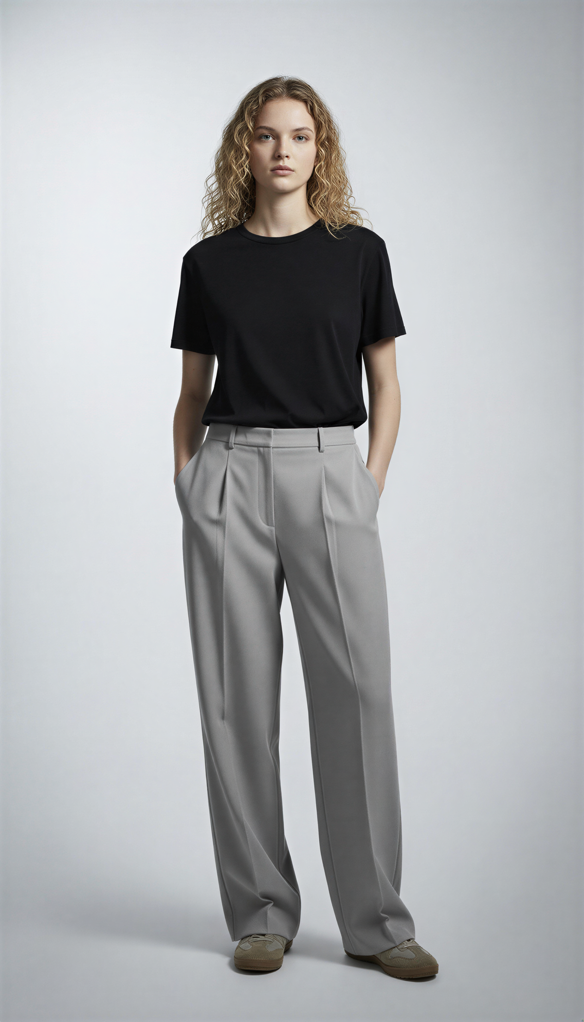 Футболка ‘RELAXED’ з гладкої тканини, ЧОРНА