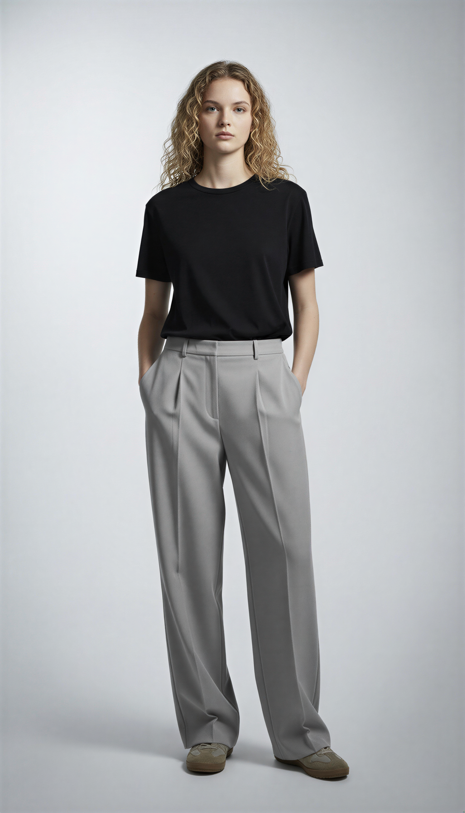 Футболка ‘RELAXED’ з гладкої тканини, ЧОРНА