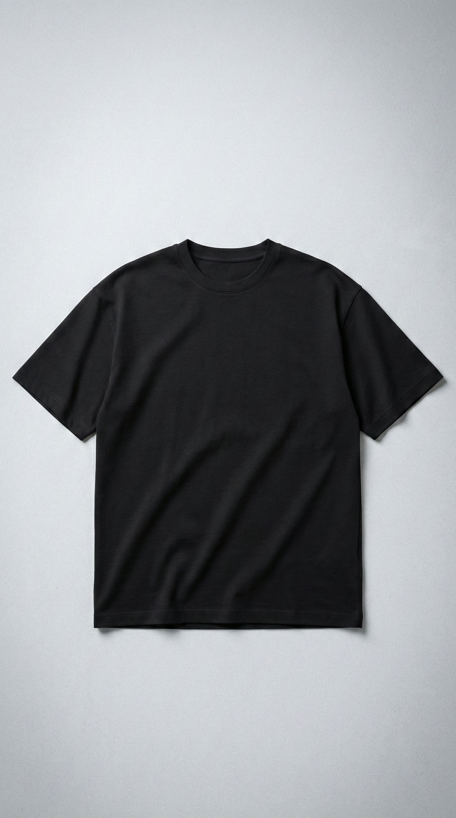 Футболка ‘RELAXED’ з гладкої тканини, ЧОРНА