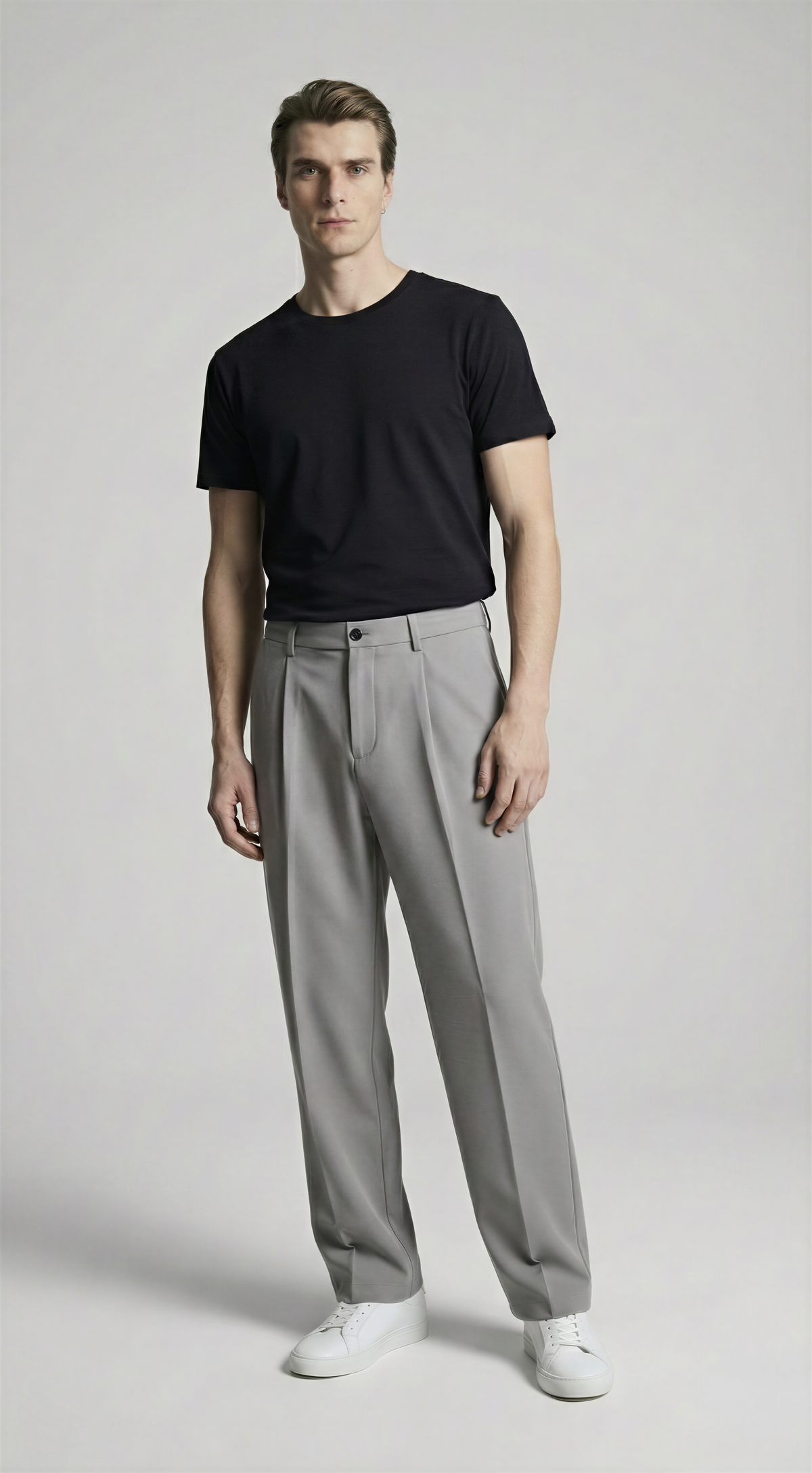 Футболка ‘RELAXED’ з гладкої тканини, ЧОРНА